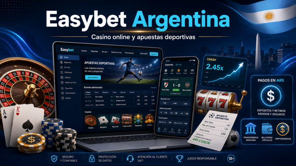 Easybet Casino Argentina – Casino Online, Apuestas Deportivas, Crash Games y Bonos en ARS